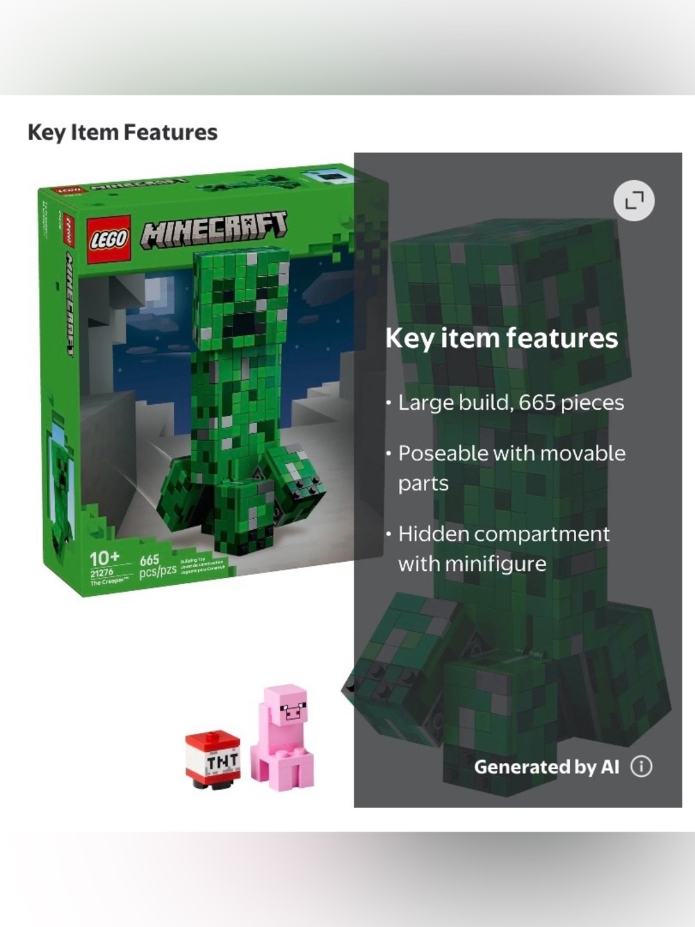 LEGO Minecraft Large Posable Creeper Figure New In Box - Picture 7 of 10